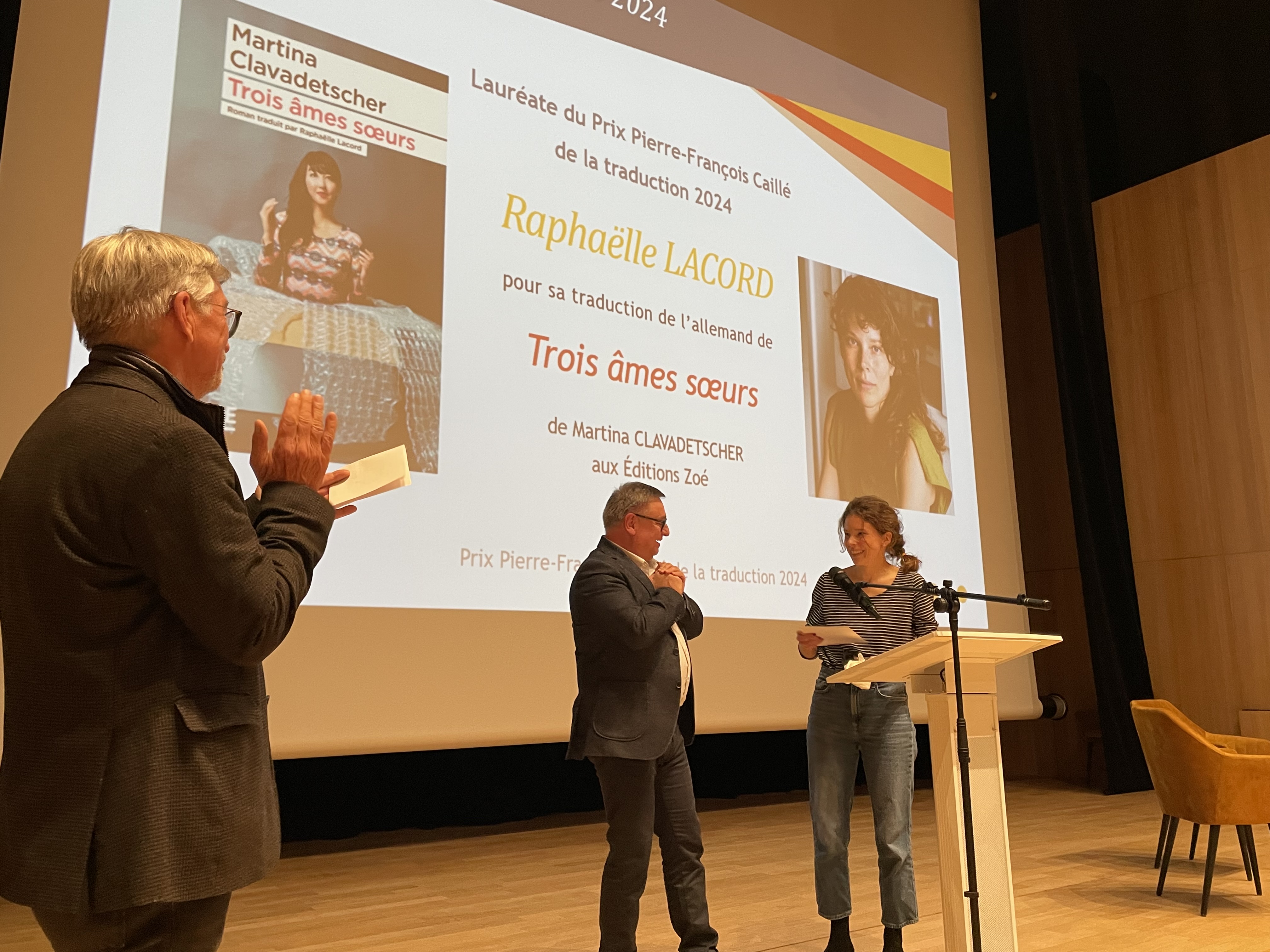 Bernhard Lorenz et Bruno Chanteau remettent le prix PFC 2024 à Raphaëlle Lacord